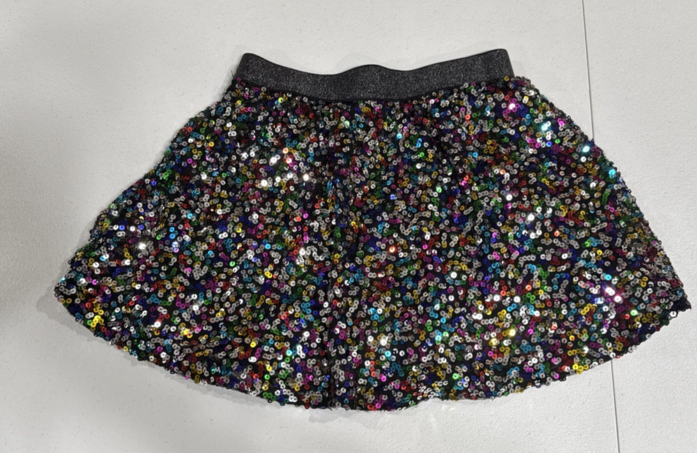 365 Kids Girls Size 10 Multicolor Sequin Skirt Skater Party Dance Pageant